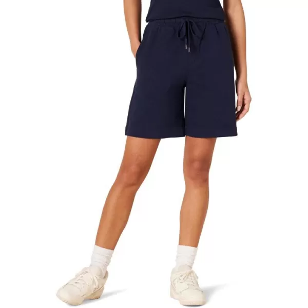 Amazon Essentials Womens Fleece High Rise Bermuda Shorts Available in Plus SizeNavy