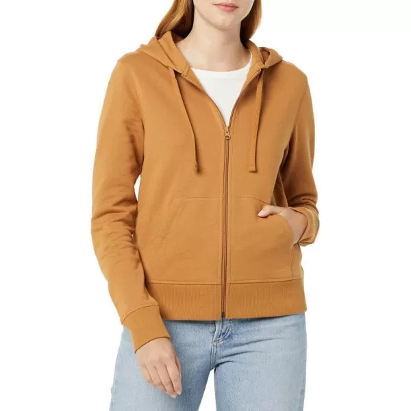 Amazon Essentials Womens French Terry Fleece FullZip Hoodie Available in Plus SizeDark Camel