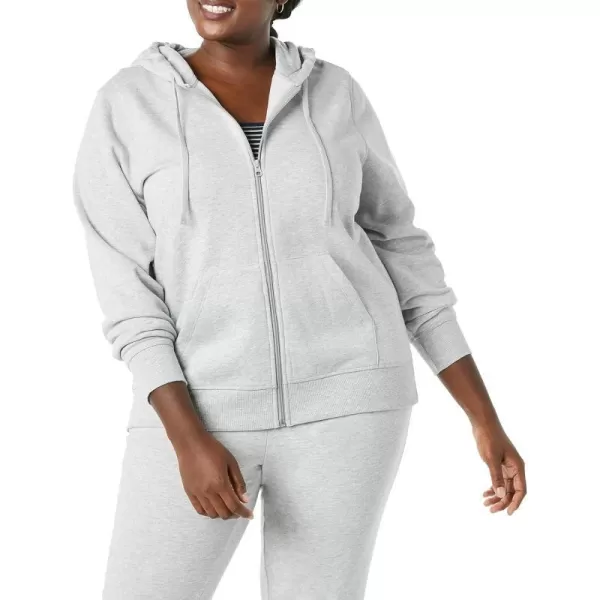 Amazon Essentials Womens French Terry Fleece FullZip Hoodie Available in Plus SizeGrey Heather