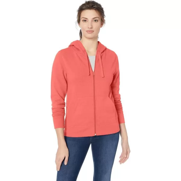 Amazon Essentials Womens French Terry Fleece FullZip HoodieCoral Pink