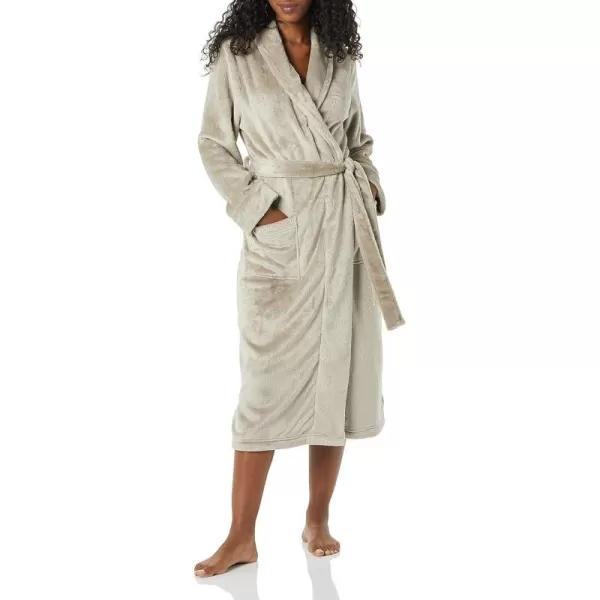 Amazon Essentials Womens FullLength Plush Robe Available in Plus SizeGrey