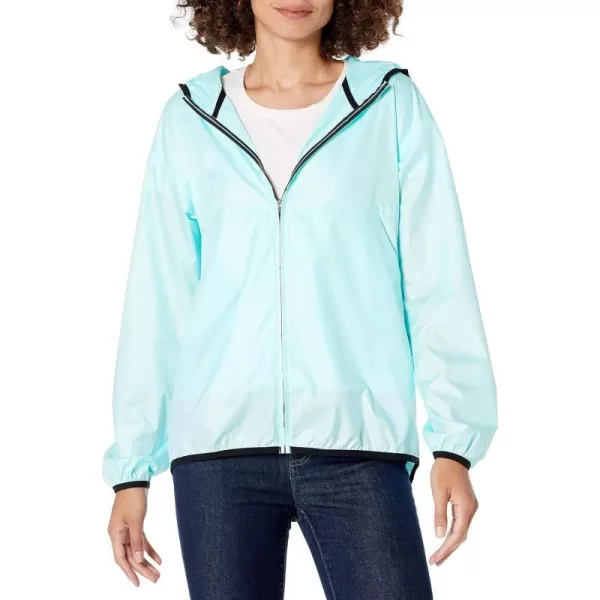 Amazon Essentials Womens FullZip Packable WindbreakerAqua Blue