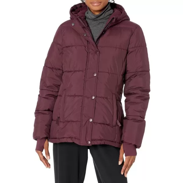 Amazon Essentials Womens Heavyweight LongSleeve Hooded Puffer Coat Available in Plus SizeBurgundy