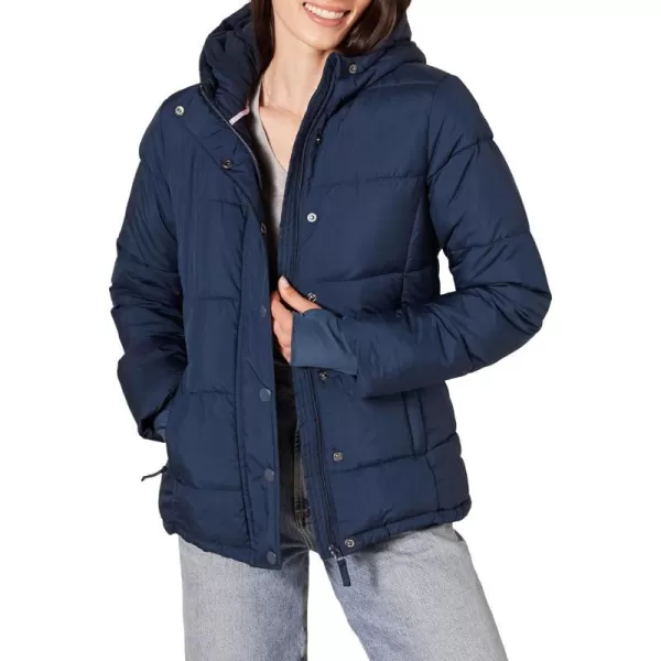 Amazon Essentials Womens Heavyweight LongSleeve Hooded Puffer Coat Available in Plus SizeNavy