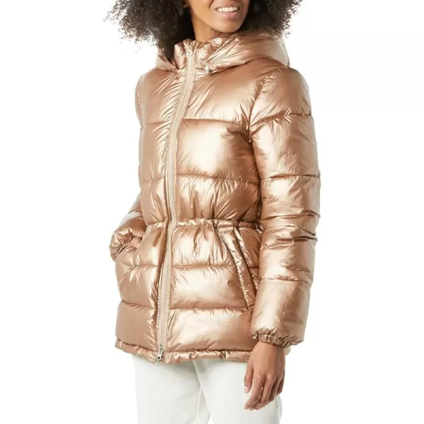 Amazon Essentials Womens Heavyweight Puffer Jacket with Drawstring WaistMetallic Taupe