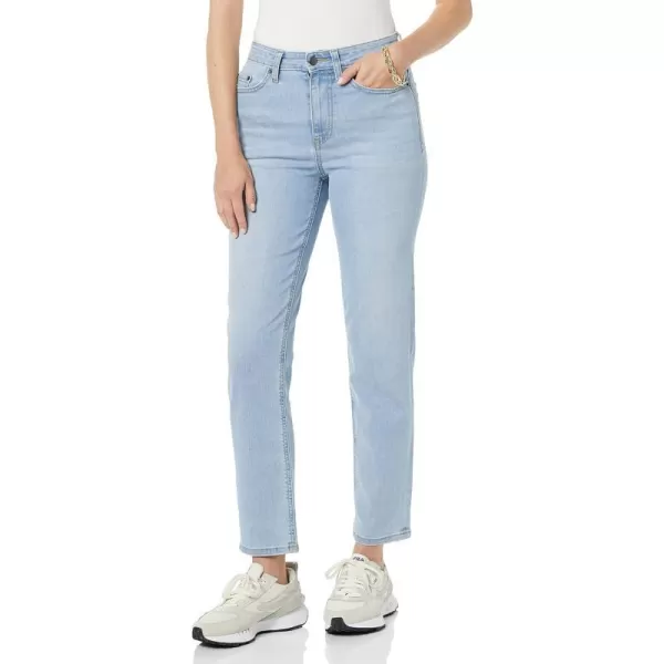 Amazon Essentials Womens HighRise Straight JeanLight Wash