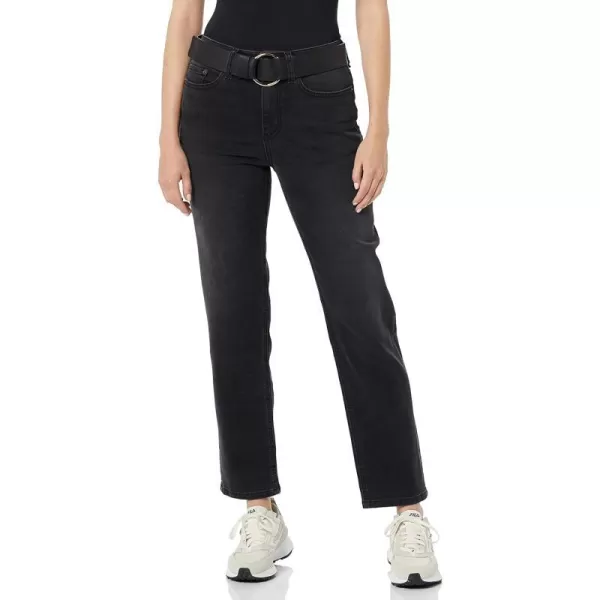 Amazon Essentials Womens HighRise Straight JeanWashed Black