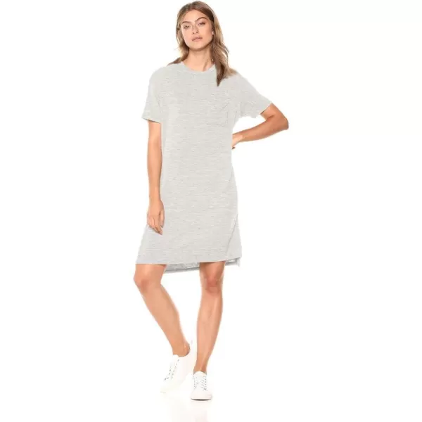 Amazon Essentials Womens Jersey OversizedFit ShortSleeve Pocket TShirt Dress Previously Daily RitualRayon Blend Light Grey Heather