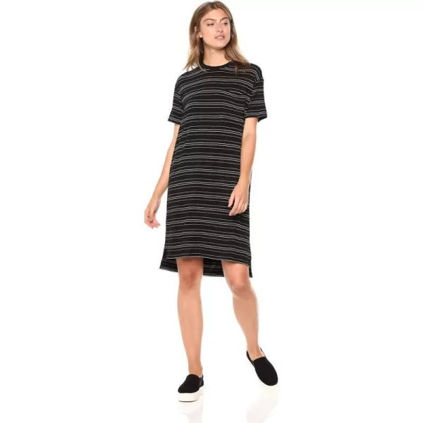 Sustainably Sourced Rayon Blend Black White Horizontal Stripe