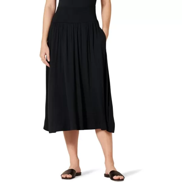 Amazon Essentials Womens Jersey Pull On Midi Length SkirtBlack