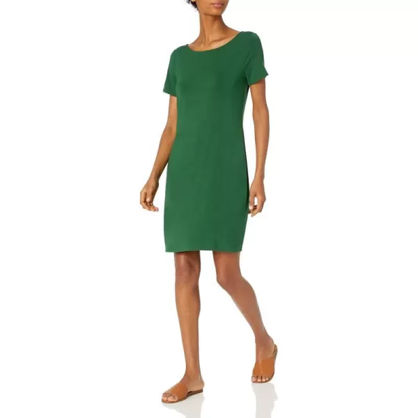 Amazon Essentials Womens Jersey RegularFit BalletBack tShirt Dress Previously Daily RitualSustainably Sourced Rayon Blend Jade Green