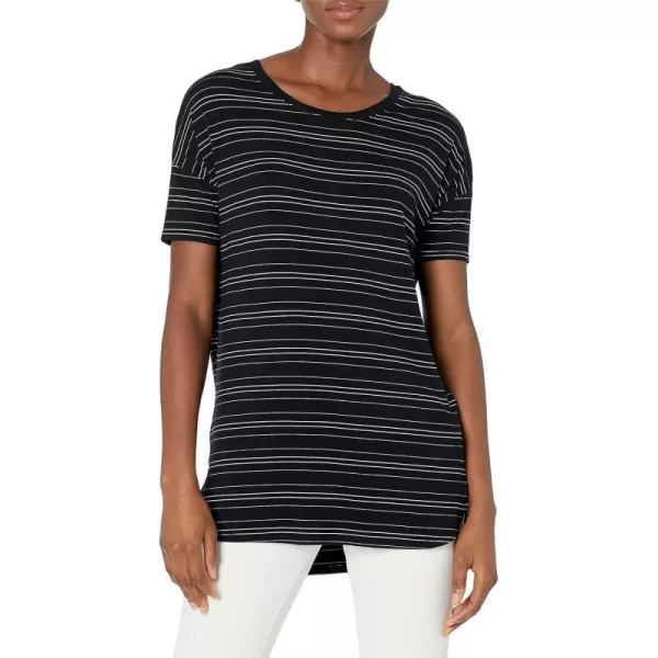 Sustainably Sourced Rayon Blend Black White Stripe