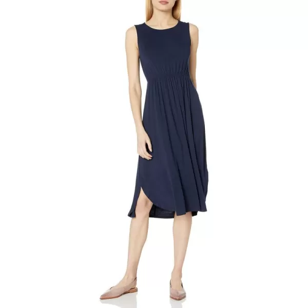 Amazon Essentials Womens Jersey Sleeveless Gathered Midi Dress Previously Daily RitualRayon Blend Navy