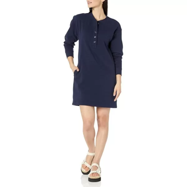 Amazon Essentials Womens Knit Henley Sweatshirt Dress Available in Plus SizeNavy