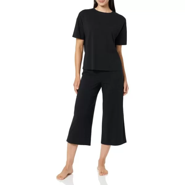 Amazon Essentials Womens Knit Jersey Pajama Set Available in Plus SizeBlack