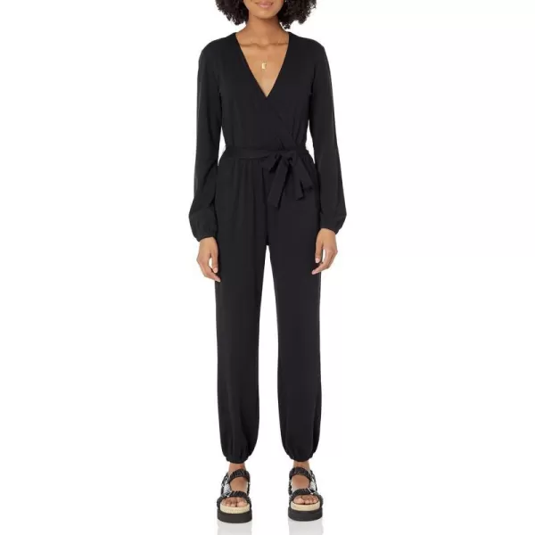 Amazon Essentials Womens Knit Surplice Jumpsuit Available in Plus SizeBlack