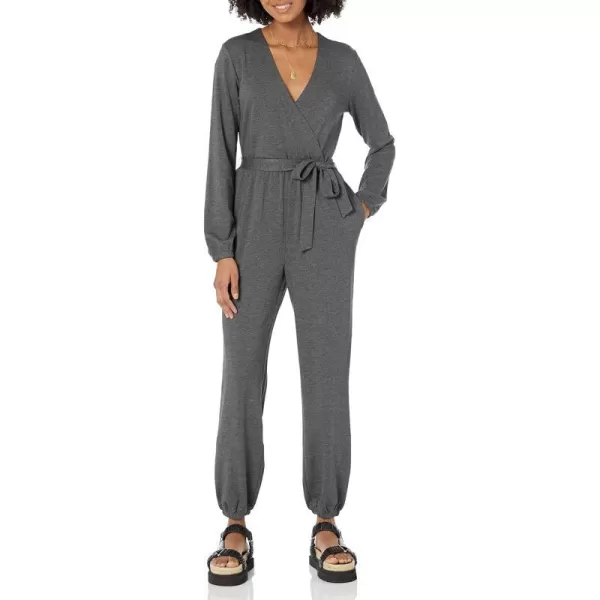 Amazon Essentials Womens Knit Surplice Jumpsuit Available in Plus SizeCharcoal Heather