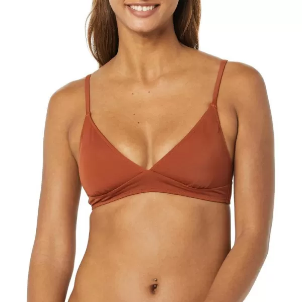 Amazon Essentials Womens LightSupport Classic Bikini Swimsuit TopBrown