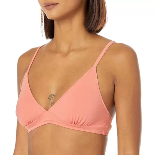 Amazon Essentials Womens LightSupport Classic Bikini Swimsuit TopCoral Pink