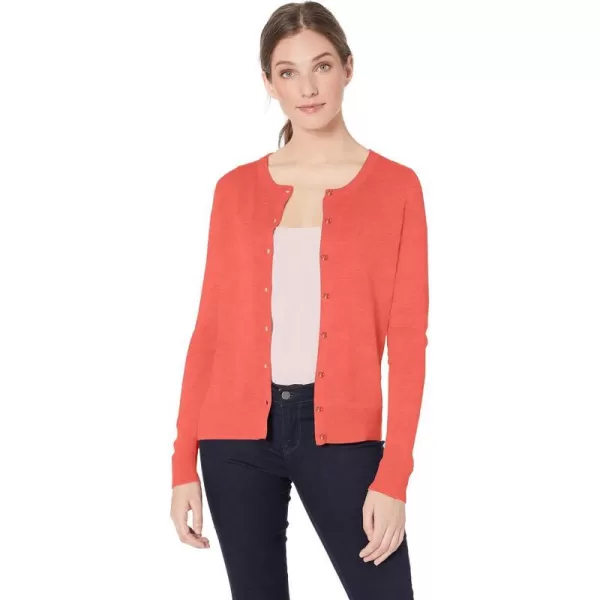 Amazon Essentials Womens Lightweight Crewneck Cardigan Sweater Available in Plus SizeCoral Pink