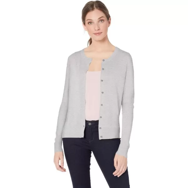 Amazon Essentials Womens Lightweight Crewneck Cardigan Sweater Available in Plus SizeLight Grey Heather