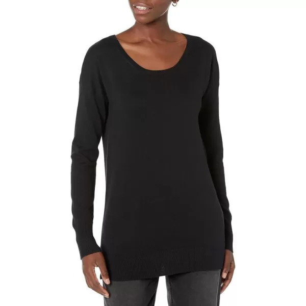 Amazon Essentials Womens Lightweight LongSleeve Crew Neck Tunic Sweater Available in Plus SizeBlack