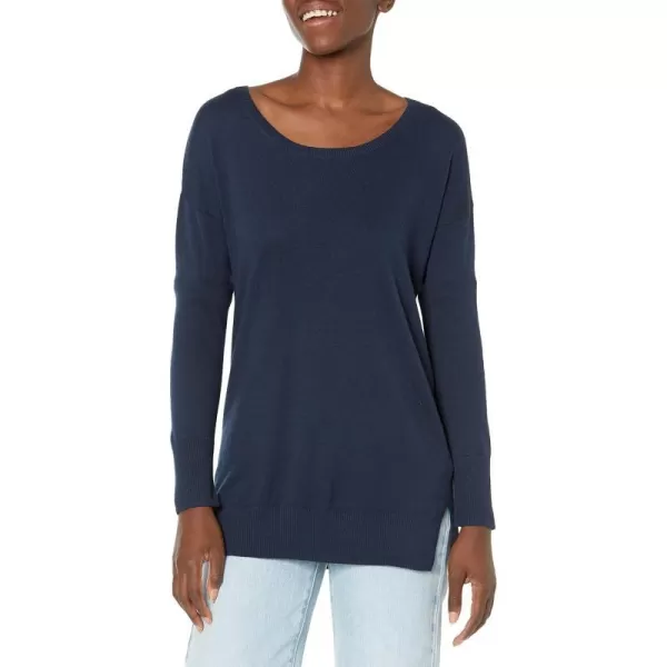 Amazon Essentials Womens Lightweight LongSleeve Crew Neck Tunic Sweater Available in Plus SizeNavy