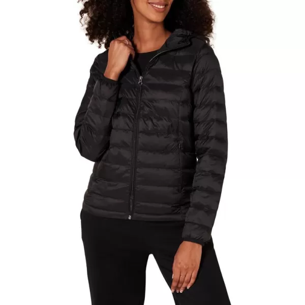 Amazon Essentials Womens Lightweight LongSleeve FullZip WaterResistant Packable Hooded Puffer JacketBlack