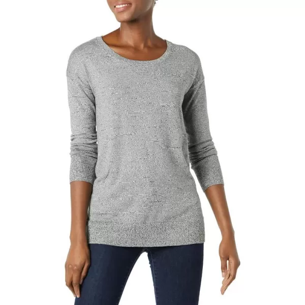 Amazon Essentials Womens Lightweight LongSleeve ScoopNeck Tunic Sweater Available in Plus SizeCharcoal Marl