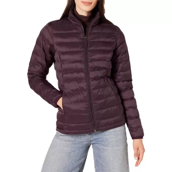 Amazon Essentials Womens Lightweight LongSleeve WaterResistant Puffer Jacket Available in Plus SizeBurgundy