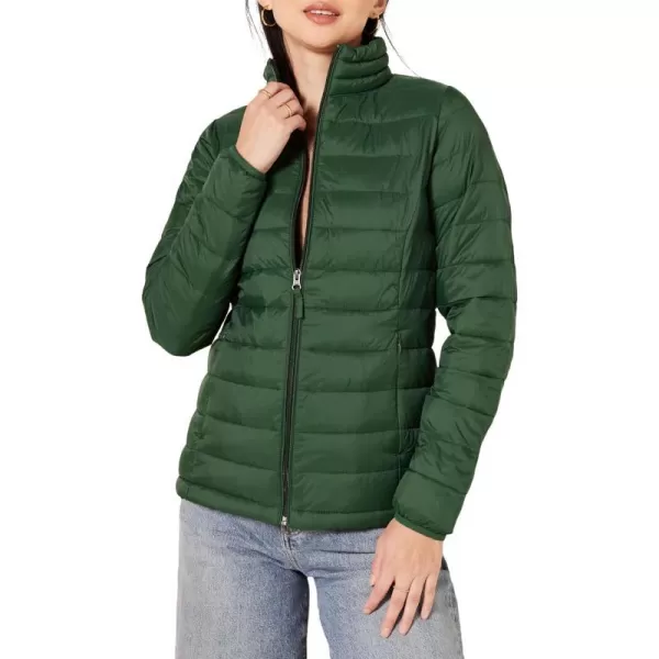 Amazon Essentials Womens Lightweight LongSleeve WaterResistant Puffer Jacket Available in Plus SizeDark Green