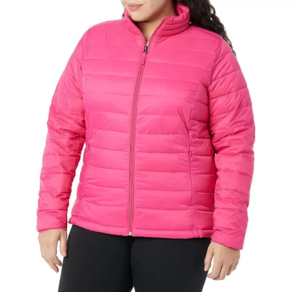 Amazon Essentials Womens Lightweight LongSleeve WaterResistant Puffer Jacket Available in Plus SizeHot Pink