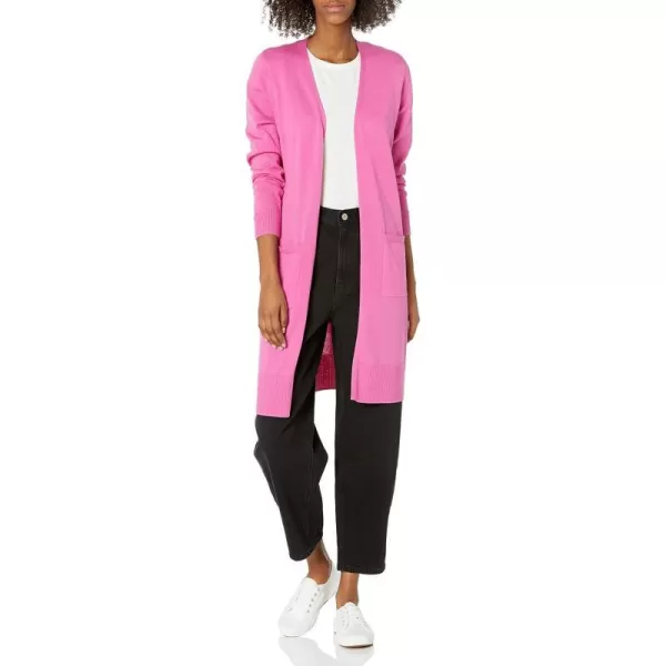 Amazon Essentials Womens Lightweight Longer Length Cardigan Sweater Available in Plus SizeBright Pink