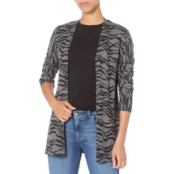 Amazon Essentials Womens Lightweight OpenFront Cardigan Sweater Available in Plus SizeCharcoal Tiger Print