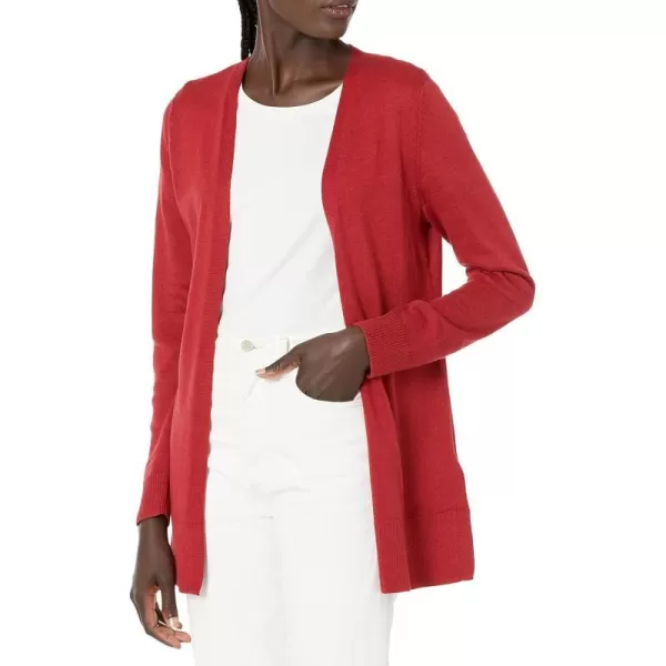 Amazon Essentials Womens Lightweight OpenFront Cardigan Sweater Available in Plus SizeDark Red