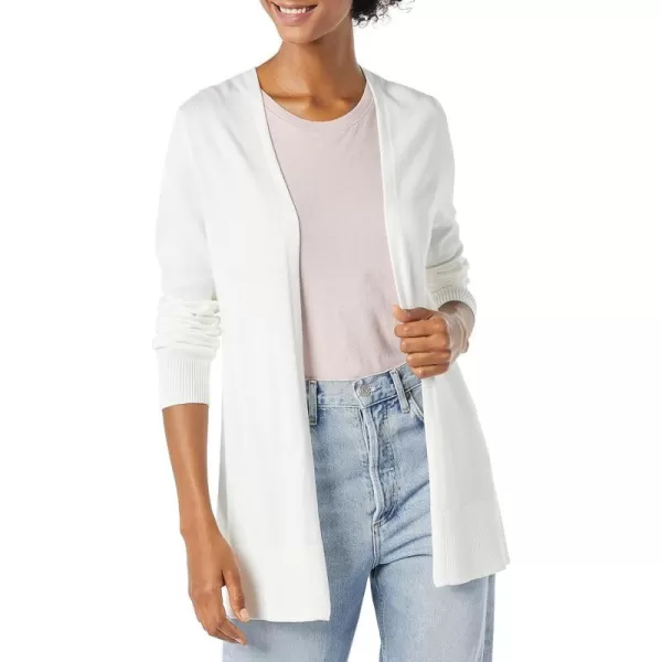 Amazon Essentials Womens Lightweight OpenFront Cardigan Sweater Available in Plus SizeWhite