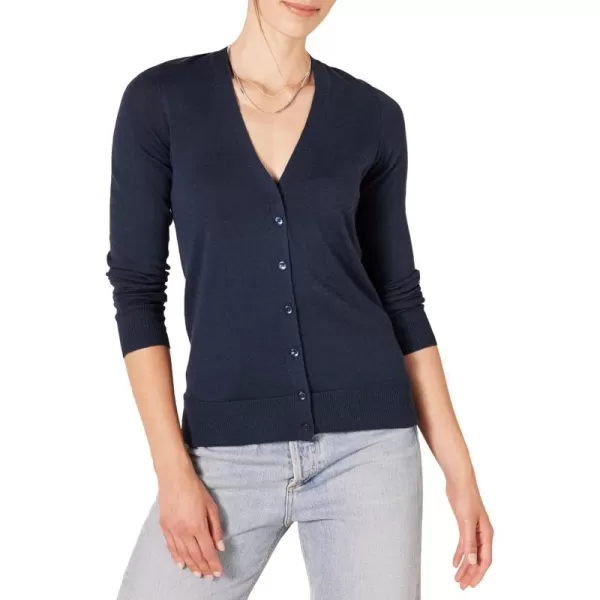 Amazon Essentials Womens Lightweight VNeck Cardigan Sweater Available in Plus SizeNavy