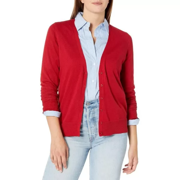 Amazon Essentials Womens Lightweight VNeck Cardigan Sweater Available in Plus SizeRed