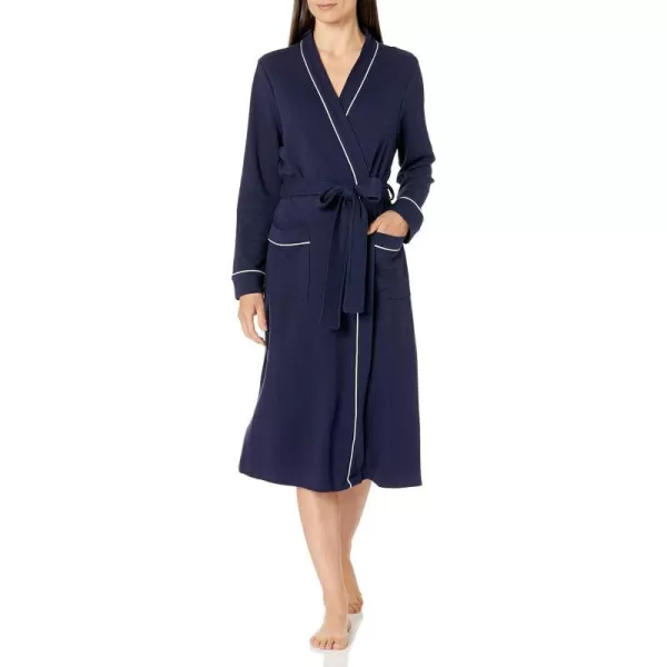 Amazon Essentials Womens Lightweight Waffle FullLength Robe Available in Plus SizeNavy