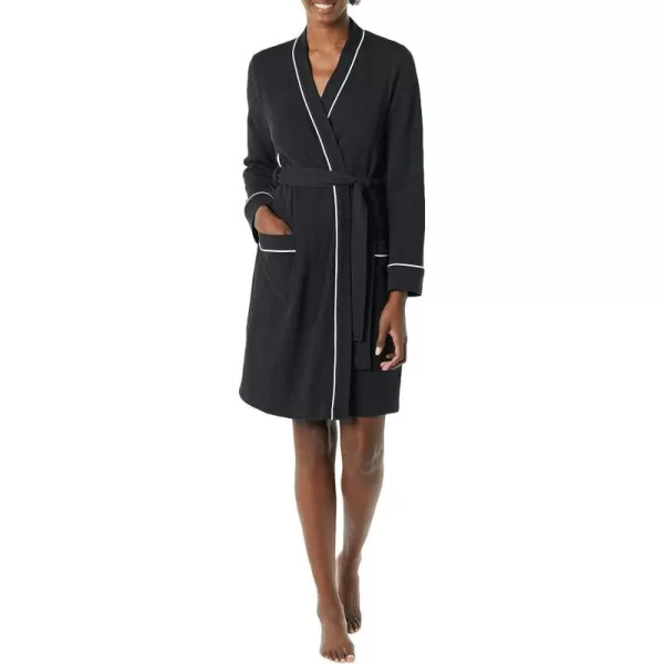 Amazon Essentials Womens Lightweight Waffle MidLength Robe Available in Plus SizeBlack