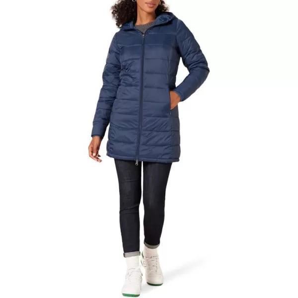 Amazon Essentials Womens Lightweight WaterResistant Hooded Puffer Coat Available in Plus SizeNavy