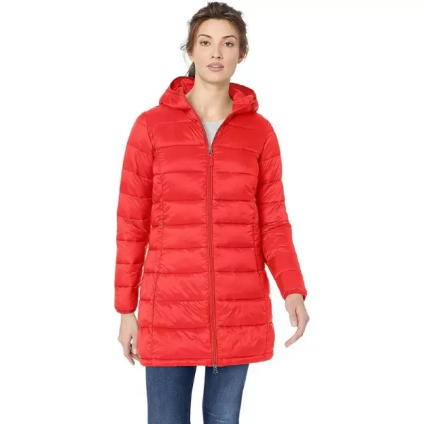 Amazon Essentials Womens Lightweight WaterResistant Hooded Puffer Coat Available in Plus SizeRed