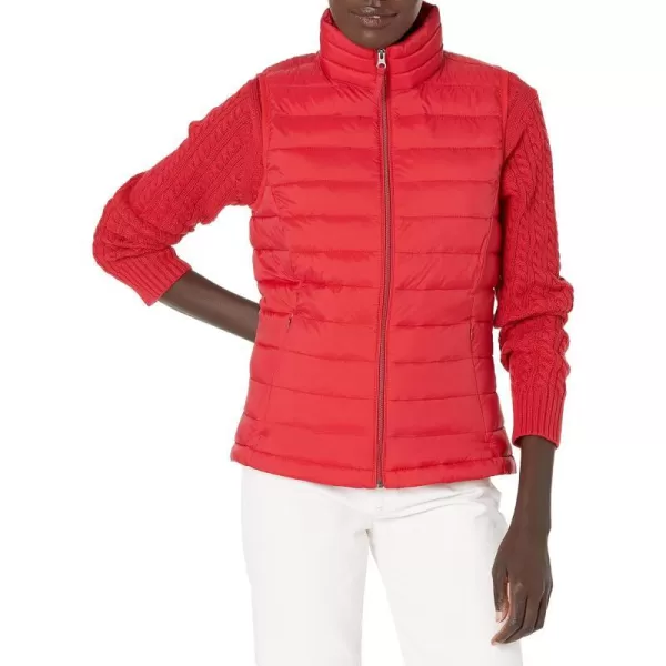 Amazon Essentials Womens Lightweight WaterResistant Packable Puffer Vest1 Red