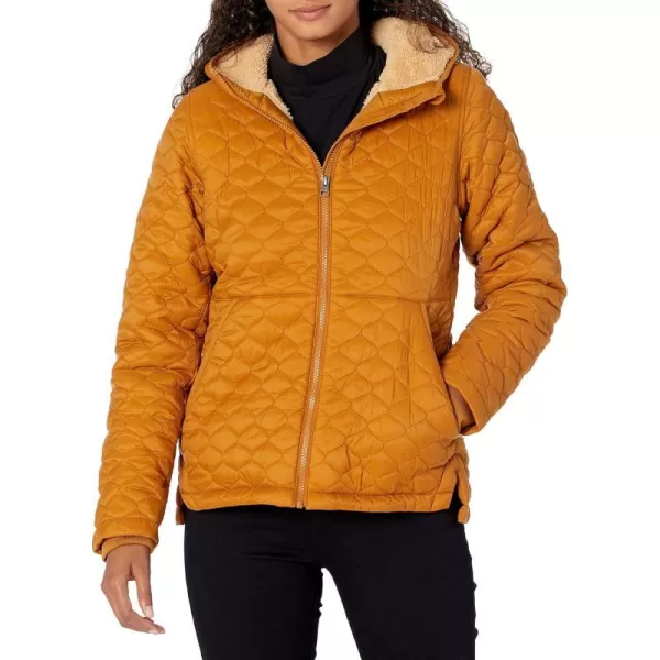 Amazon Essentials Womens Lightweight WaterResistant SherpaLined Hooded PufferCamel