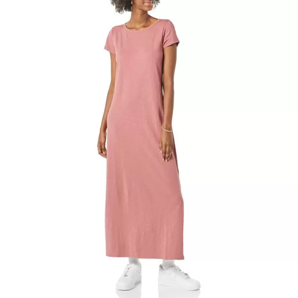 Amazon Essentials Womens Livedin Cotton RelaxedFit ShortSleeve Crewneck Maxi Dress Previously Daily RitualDusty Rose