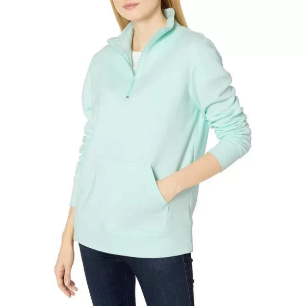 Amazon Essentials Womens LongSleeve Fleece QuarterZip Top Available in Plus SizeAqua Blue