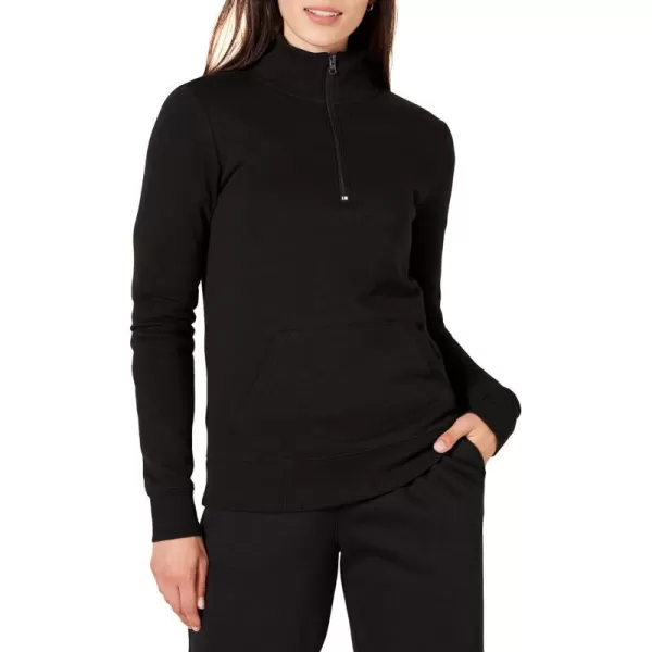 Amazon Essentials Womens LongSleeve Fleece QuarterZip Top Available in Plus SizeBlack