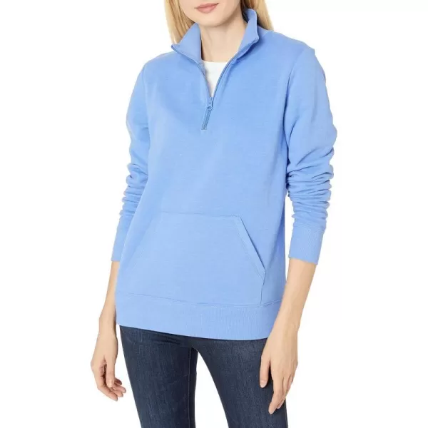 Amazon Essentials Womens LongSleeve Fleece QuarterZip Top Available in Plus SizeBlue Heather