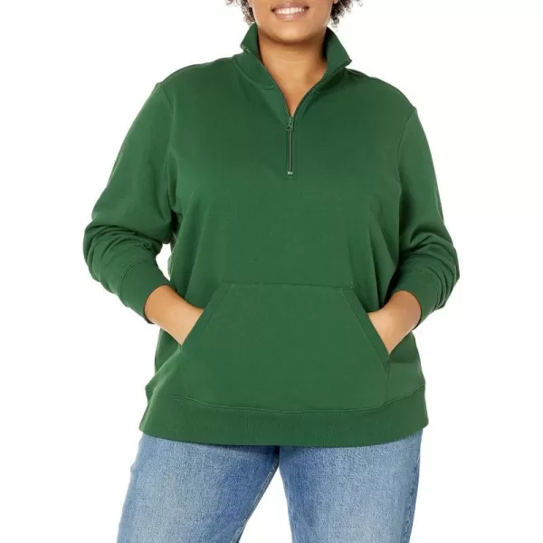 Amazon Essentials Womens LongSleeve Fleece QuarterZip Top Available in Plus SizeGreen