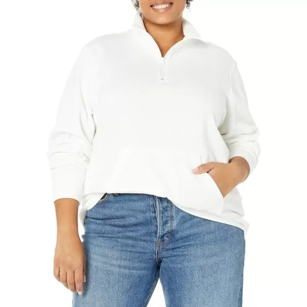 Amazon Essentials Womens LongSleeve Fleece QuarterZip Top Available in Plus SizeIvory